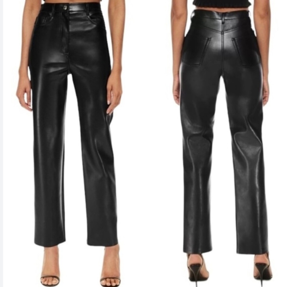 Aritzia Wilfred Melina Black Faux Leather Pants